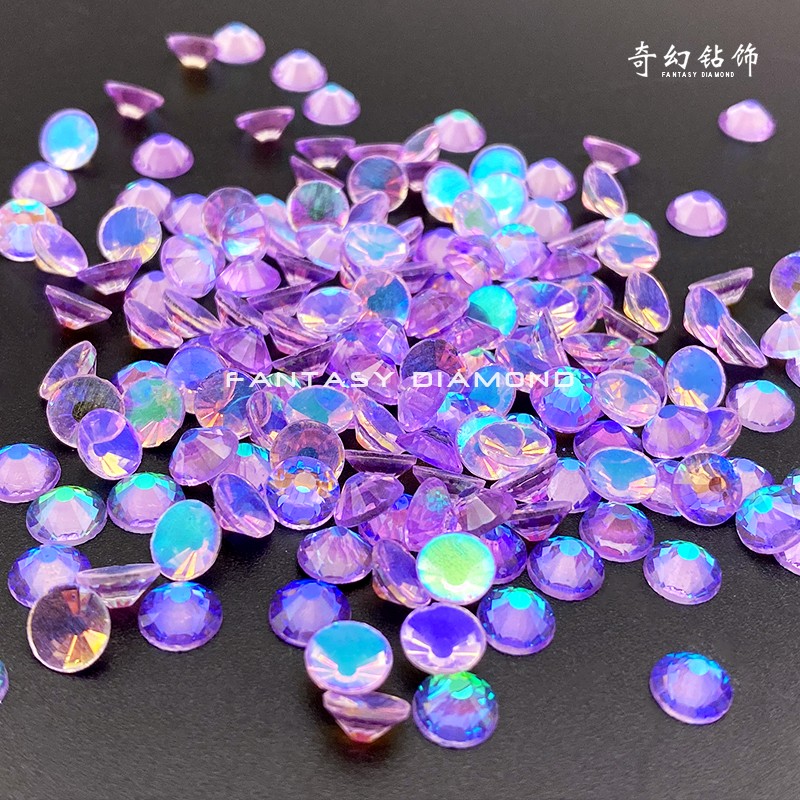 2025奇幻极光紫罗兰紫色水晶玻璃舞服钻美甲贴钻diy材料饰品配件
