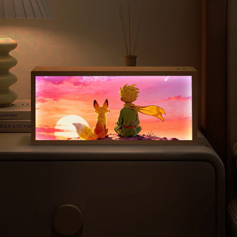 小王子蓝牙音响创意女生生日礼物灯光画治愈系卡通动漫摆件小夜灯