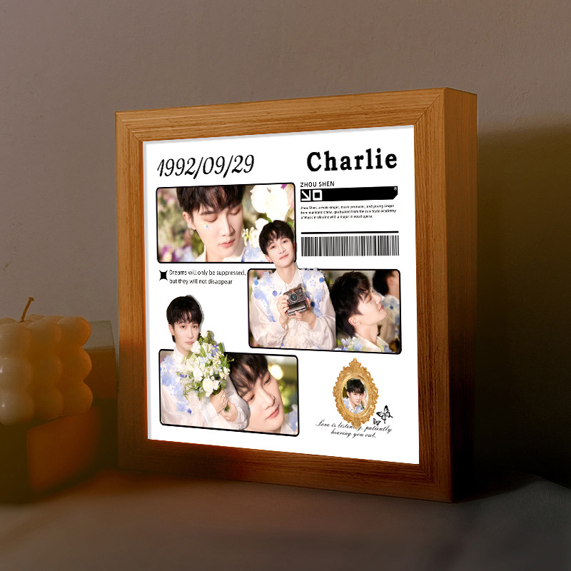 周深灯光画相框摆件蓝牙音响小夜灯明星周边送女生闺蜜生日礼物