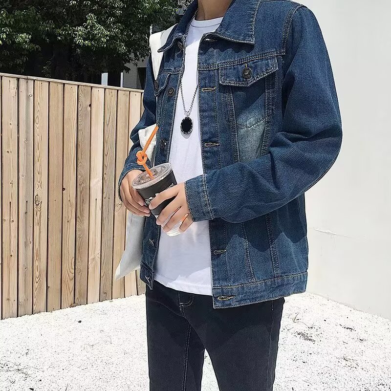 秋季新款男士牛仔外套复古帅气韩版夹克男装休闲春秋款潮流牛仔衣