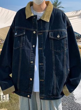 2025美式复古牛仔外套男oersize宽松春秋水洗做旧痞工装夹克
