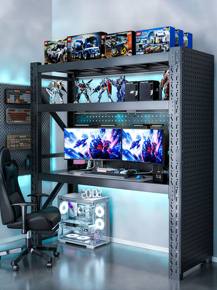 电脑桌台式简易货架电竞桌diy多层收纳架置物架家用书桌储物架子