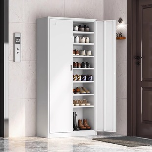 鞋柜家用门口简易钢制带锁门外入户柜子玄关楼道鞋架子铁皮收纳柜
