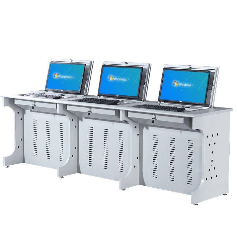 电教室桌机房电脑培训定制教师翻转电脑桌台式口语挡板各种办公桌