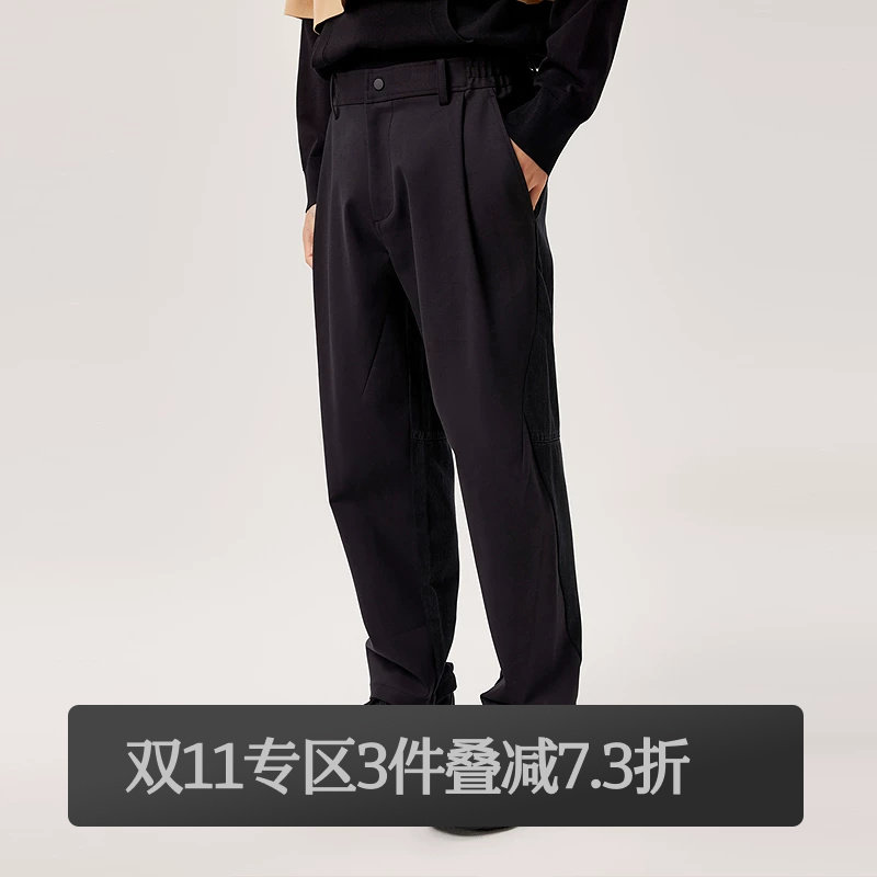 速写奥莱outlets男装春夏折扣新款舒适针织锥形休闲裤时尚裤子