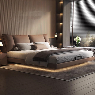 金可儿悬浮床2米x2米2主卧双人床极简轻奢1.8m真皮床网红现代简约