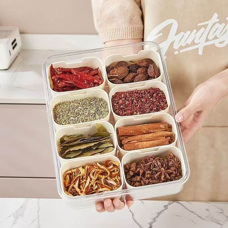 干料收纳盒香料收纳盒家用佐料储物调料盒八角桂皮花椒大料干辣椒