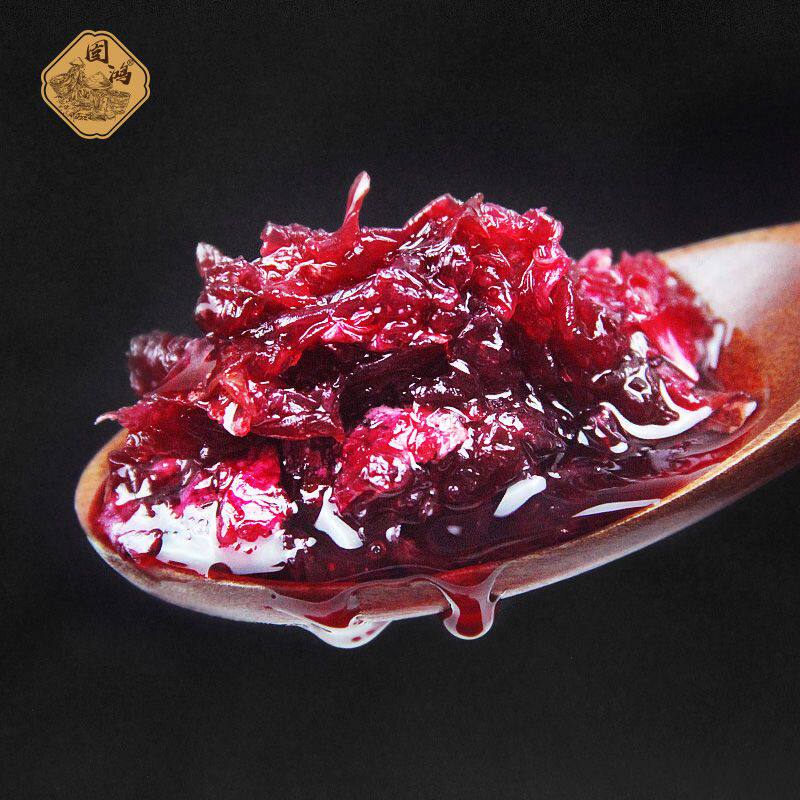 固鸿云南特产蜂蜜玫瑰酱烘焙鲜花饼馅料冰粉果酱泡茶无添加防腐剂