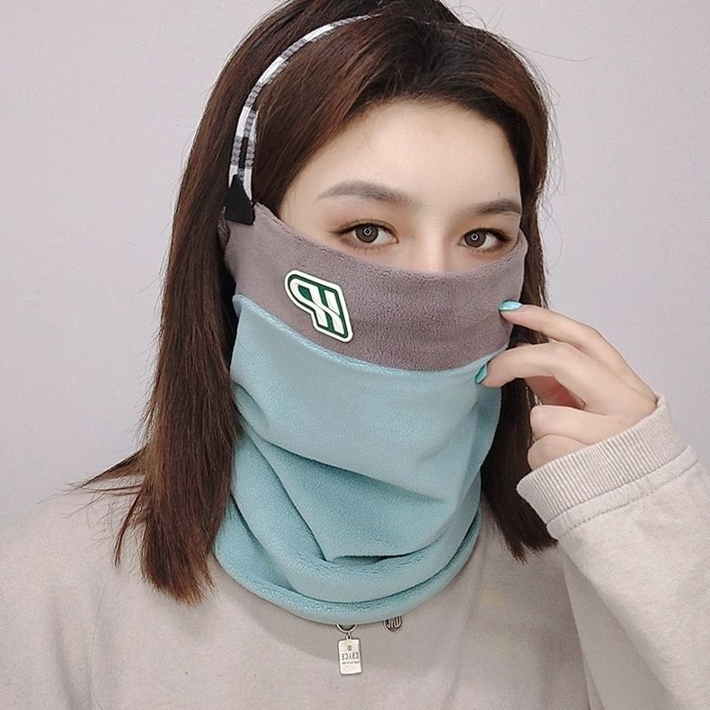 挂耳面罩女士秋冬季保暖加厚围巾围脖骑电动车护颈套头防风脖套男