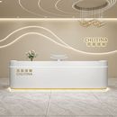 弧形美容院吧台女装 店收银台公司酒店舞蹈室瑜伽馆弧形前台接待台