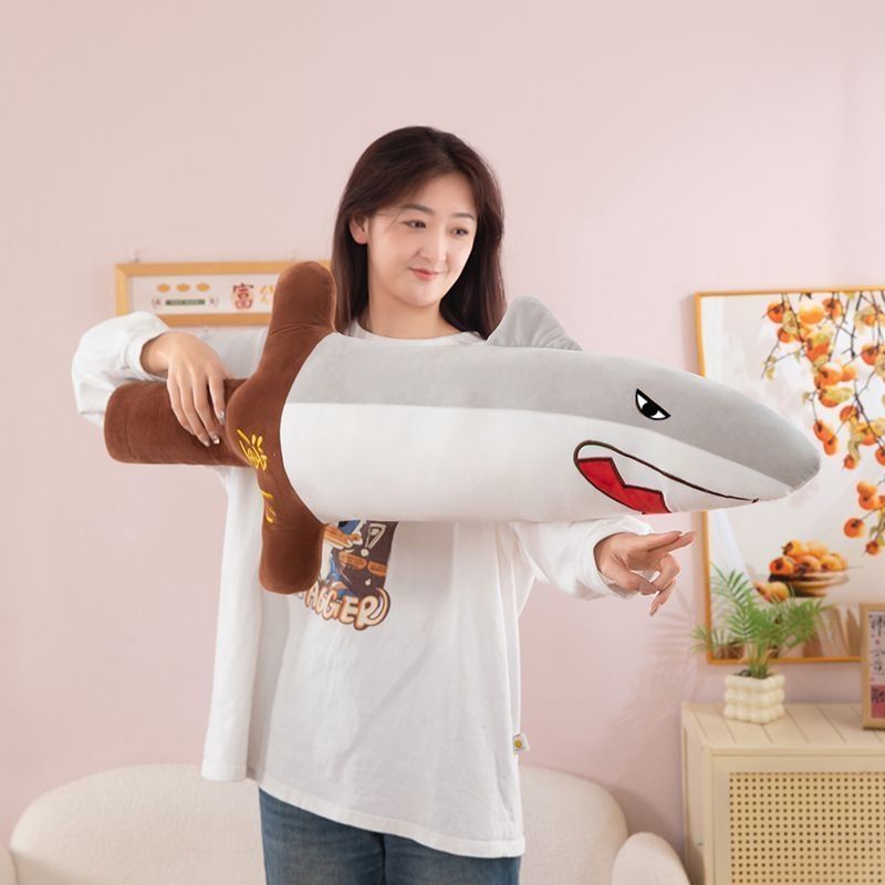 猎奇抱枕网红鲨匕毛绒玩具鲨鱼剑搞怪玩梗玩偶女生抱枕睡觉抱枕