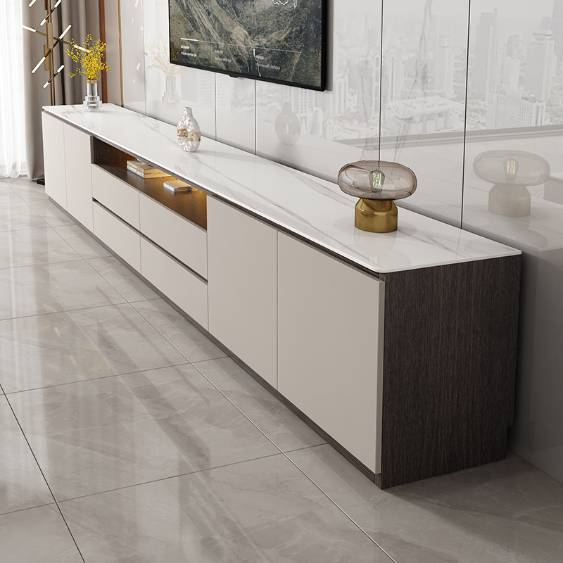 全友家居高款岩板落地电视机柜茶几组合轻奢现代简约小户型客厅家