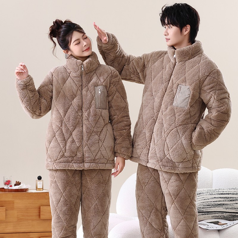 睡衣家居服套装男女同款情侣加绒睡衣/家居服套装