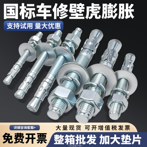 车修壁虎膨胀螺丝电梯专用膨胀螺栓强力拉爆加长加大垫片M6-M24
