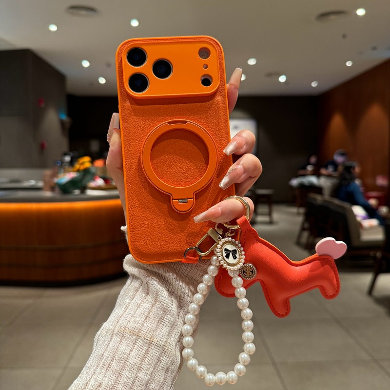 适用于苹果橙色支架腕带手链壳