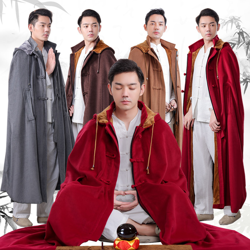 玄善禅意打坐披风毛绒宽大舒适