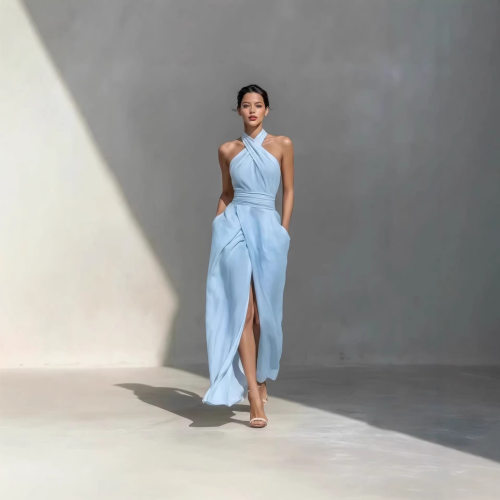 2026欧美亚马逊跨境外贸夏季新款无袖优雅修身连衣裙休闲女装