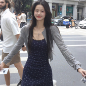 气质碎花吊带连衣裙女装 夏季 2025新款 法式 短裙小个子穿搭一整套装