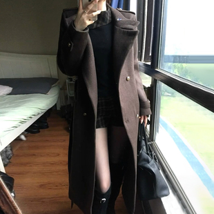 2025巨好看的加厚西装领长袖毛呢大衣韩系入冬高级感外套上衣女装