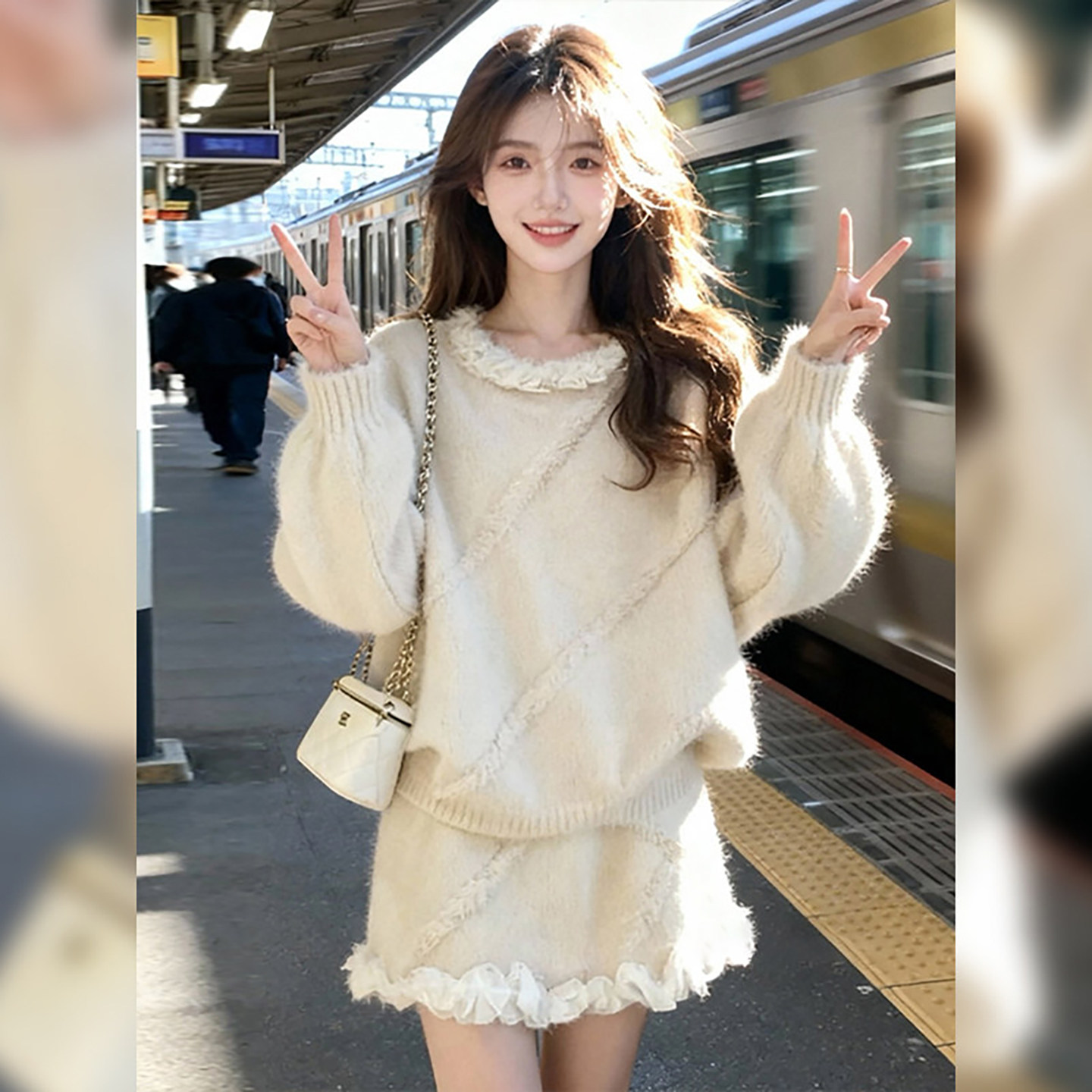 巨好看小香千金风穿搭针织套装连衣裙子女2026春季小个子显瘦短裙