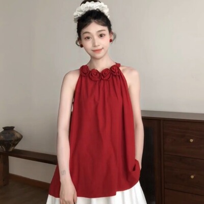 【赠送运费险】花苞领挂脖背心