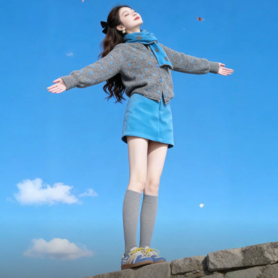 超好看的温柔风针织套装连衣裙子女2026春季新款气质独特漂亮短裙