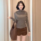 针织衫 设计感斗篷披肩高领毛衣女款 上衣 修身 显瘦长袖 2025新款 冬季