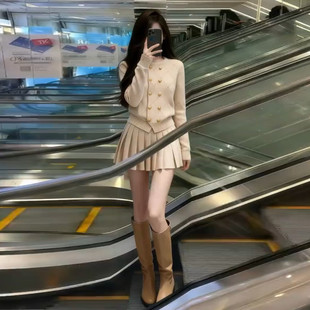 超好看小香风显瘦穿搭针织套装连衣裙女2026春季千金感气质短裙子