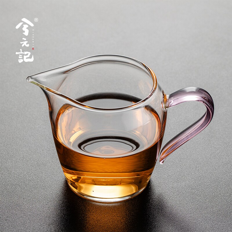 兮元记高硼硅耐热玻璃公道杯撞色加厚茶海分茶器单个功夫茶具配件