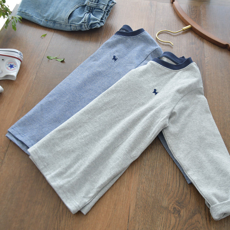 外贸男童柔软亲肤T恤儿童圆领经典亲肤舒适条纹长袖春秋打底衫,童装/婴儿装/亲子装,T恤,淘宝优惠券,粉丝福利购,淘宝优惠卷