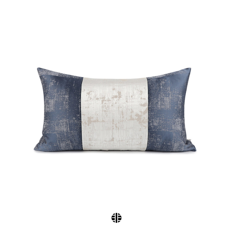 非【简】新中式腰枕蓝色腰封沙发抱枕高端酒店靠垫家居靠枕中国风