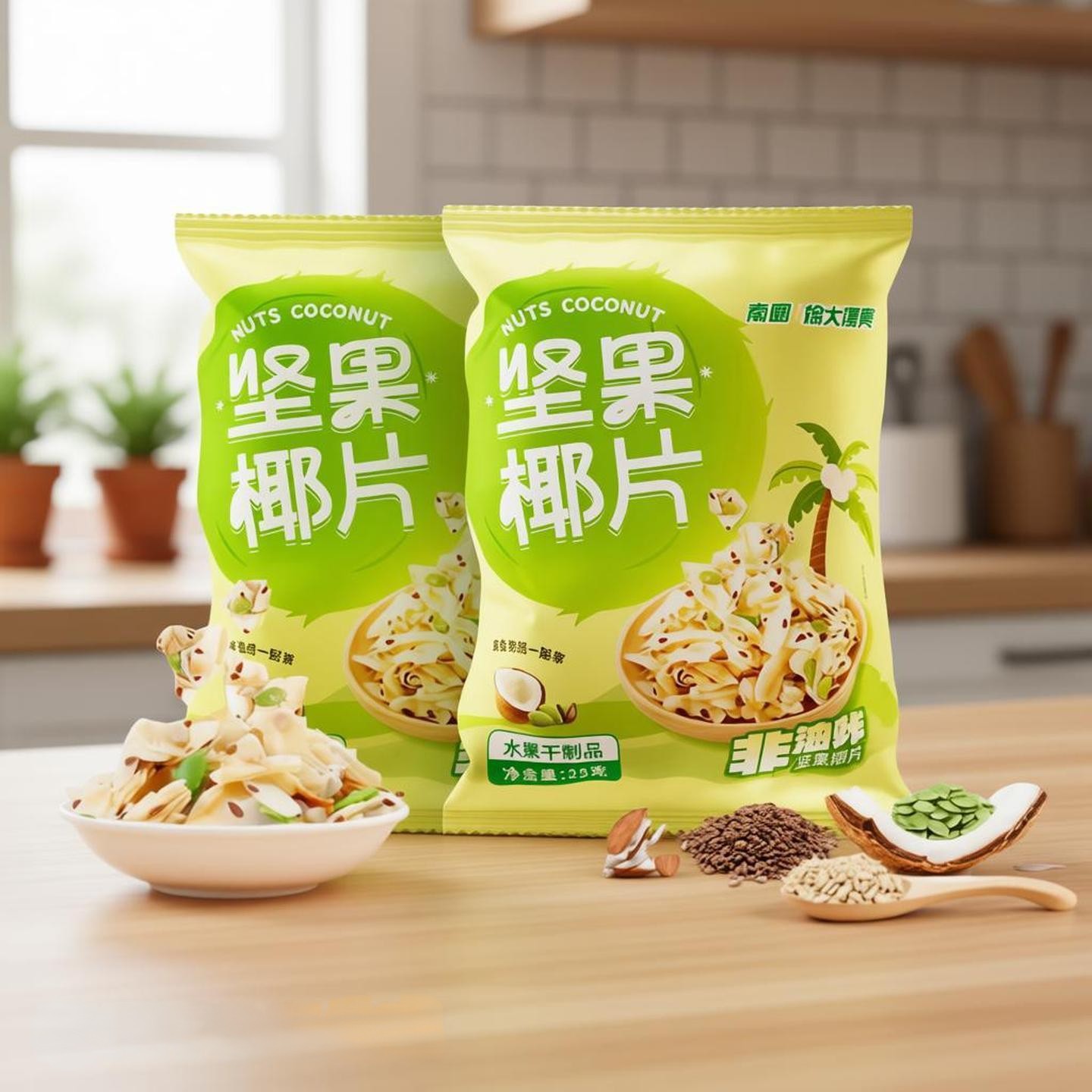 南国坚果椰片25g海南特产椰子片椰子脆片小零食休闲小吃椰子干