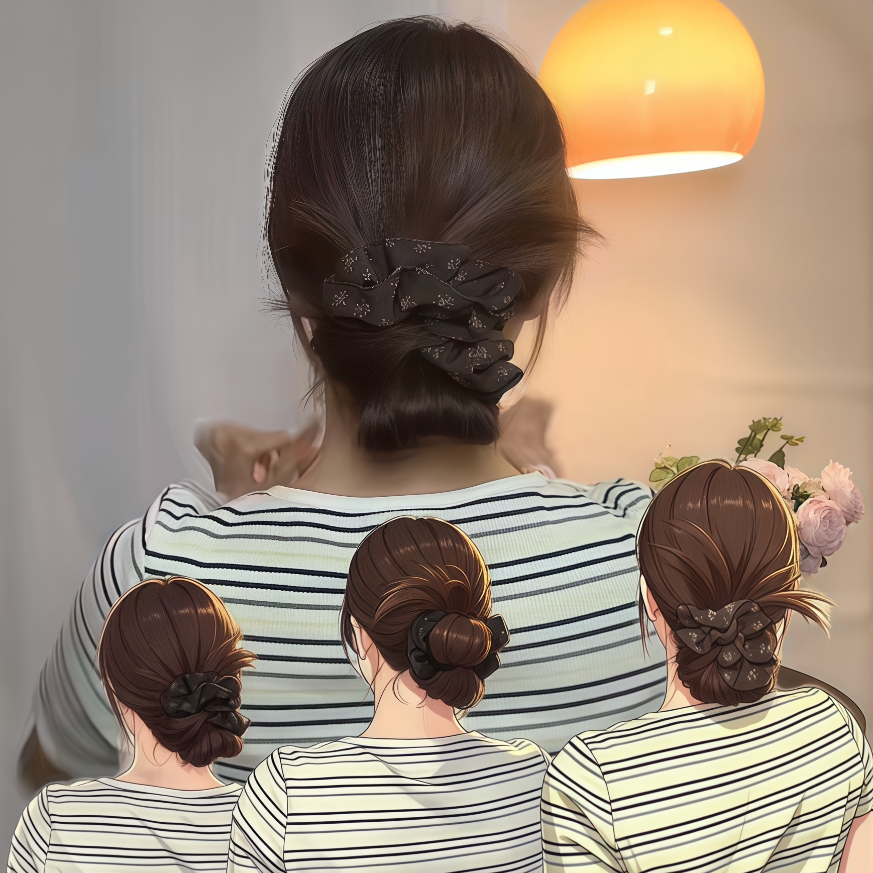 大肠发圈女皮筋头花丸子头头绳