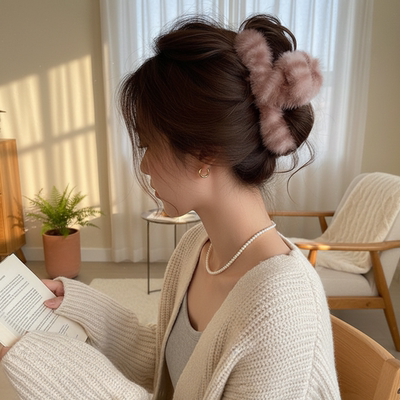 豹纹抓夹女鲨鱼夹盘发夹子头饰