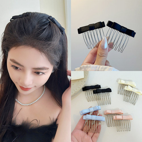 蝴蝶结刘海梳发夹侧边碎发整理神器造型专用发梳插梳卡子高端头饰