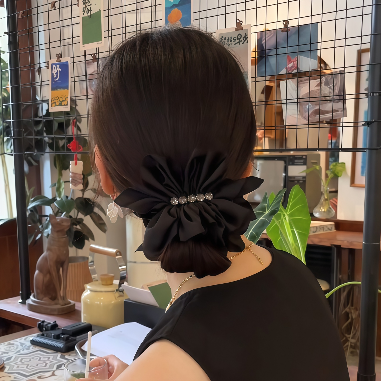 蝴蝶结发夹女香蕉夹丸子头抓夹