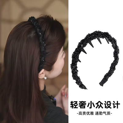 巴黎王妃黑色带齿发箍女2025新款带齿碎发洗脸头箍高颅顶发卡百搭