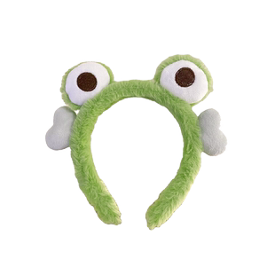 儿童可爱洗脸发箍女束发带头箍手腕带专用防滑卡通秋冬青蛙发卡