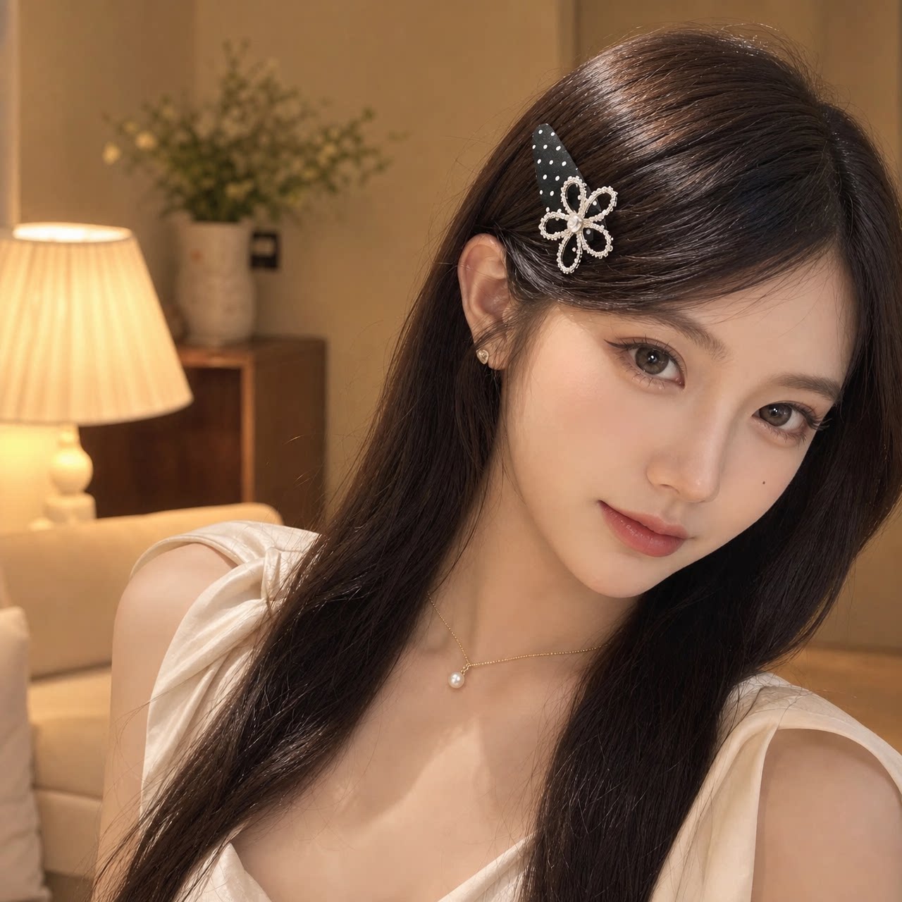 花朵发夹女前额侧边发卡刘海夹