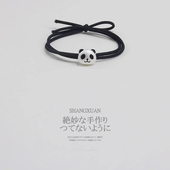 扎头发皮筋2019新款 网红熊猫发绳不伤发小皮筋女扎头黑色简约气质