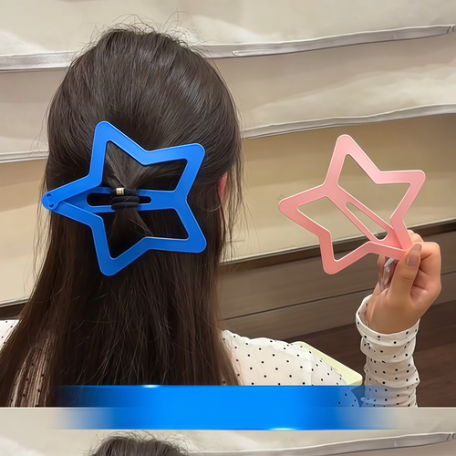 星星发夹女显脸小五角星抓夹