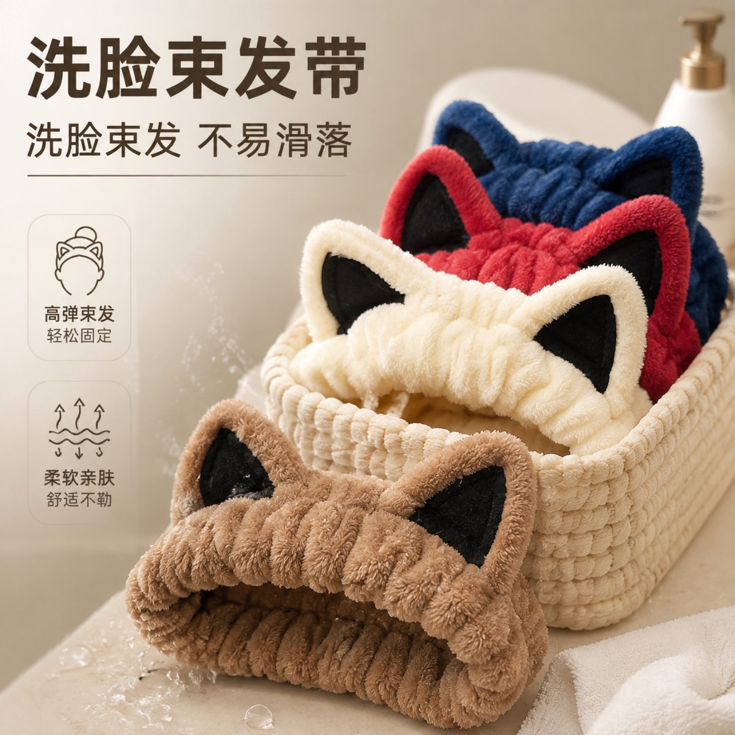 洗脸发带女束发带压发发箍发卡