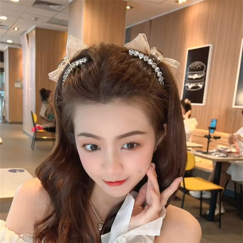 蝴蝶结抓夹女水钻发夹后脑勺夏季