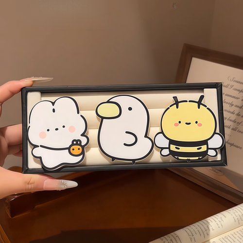 小白兔魔术贴刘海贴小鸭子侧边夹
