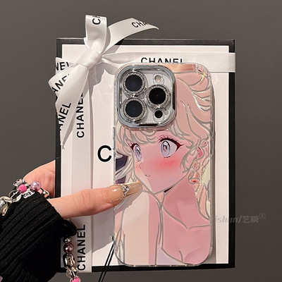 适用苹果16ProMax手机壳新款iPhone17/15pro日韩卡通金发水冰月美少女14plus高级感13硅胶12带挂绳11pm保护套