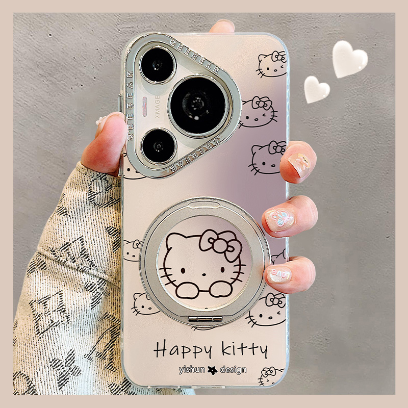 雾霭星轨·KT幻彩版适用华为pura80pro+手机壳360度旋转支架pura70个性女款p80 Ultra磁吸支点壳pura80保护套