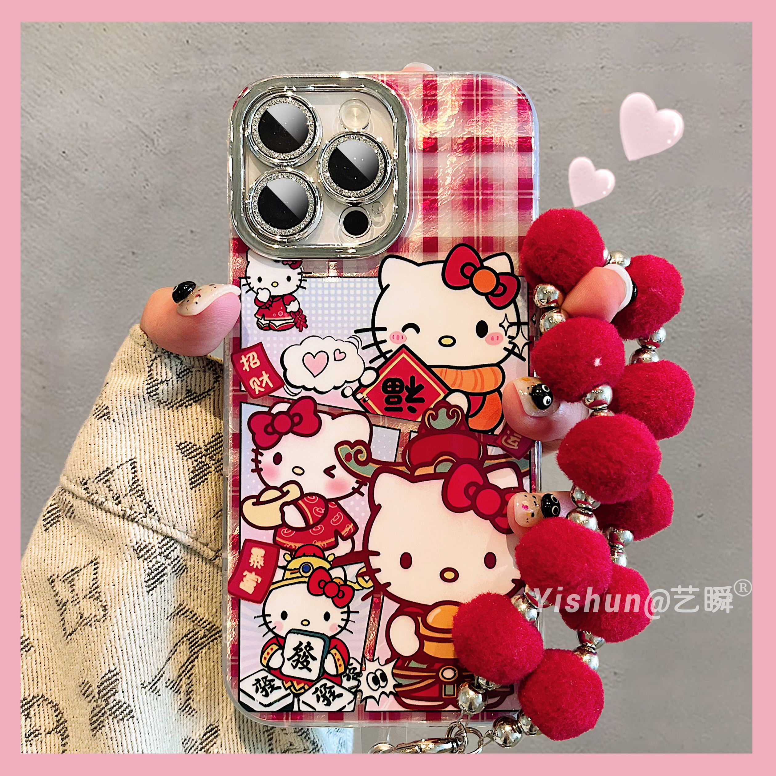 新年款可爱财神爷kt猫适用iPhone16ProMax手机壳17pro马年新款苹果15pro全包镜头13趣味14plus防摔Air保护套