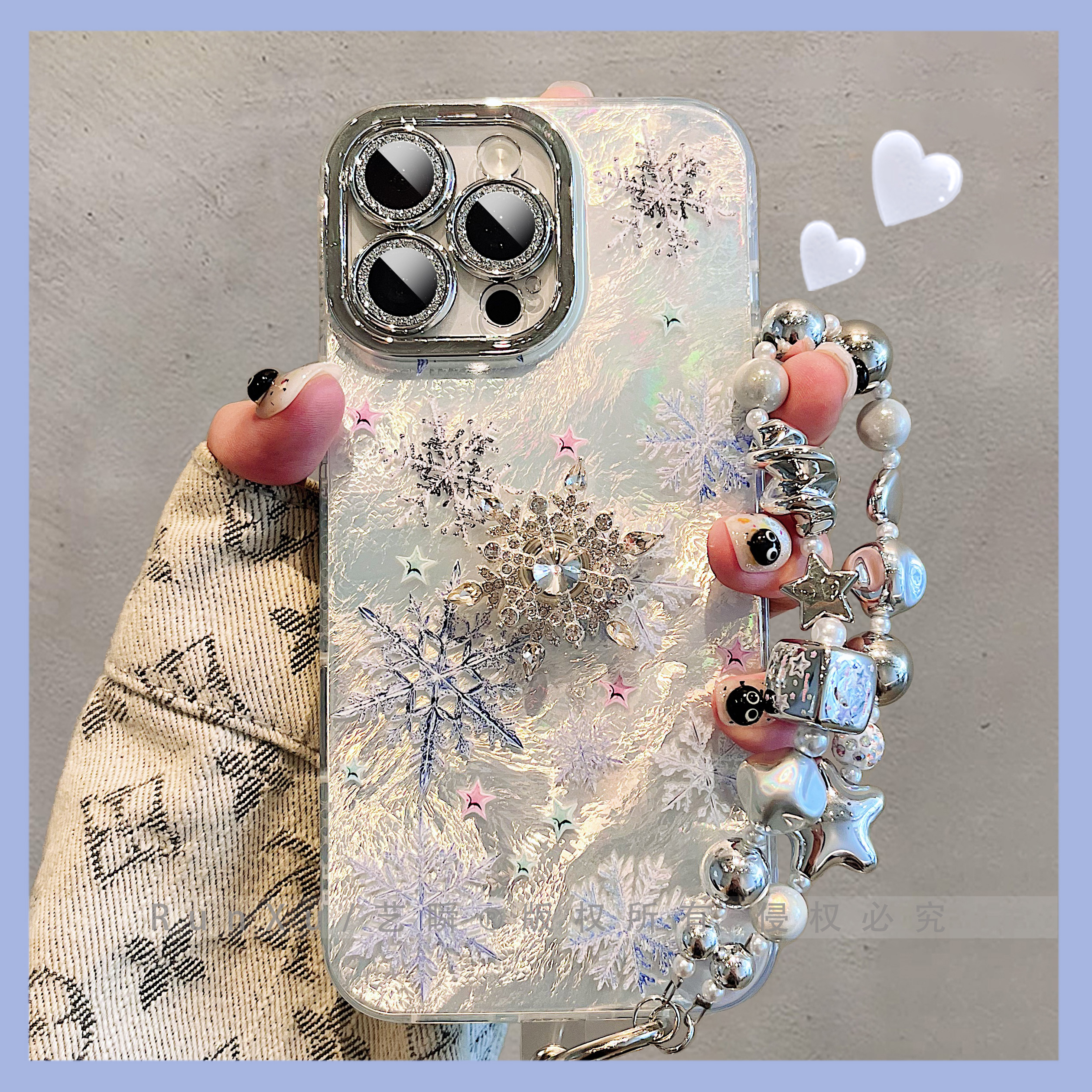 冬日氛围感梦幻唯美治愈星星雪花适用iPhone16ProMax手机壳15苹果17pro硅胶15全包镜头13温馨少女14pro保护套