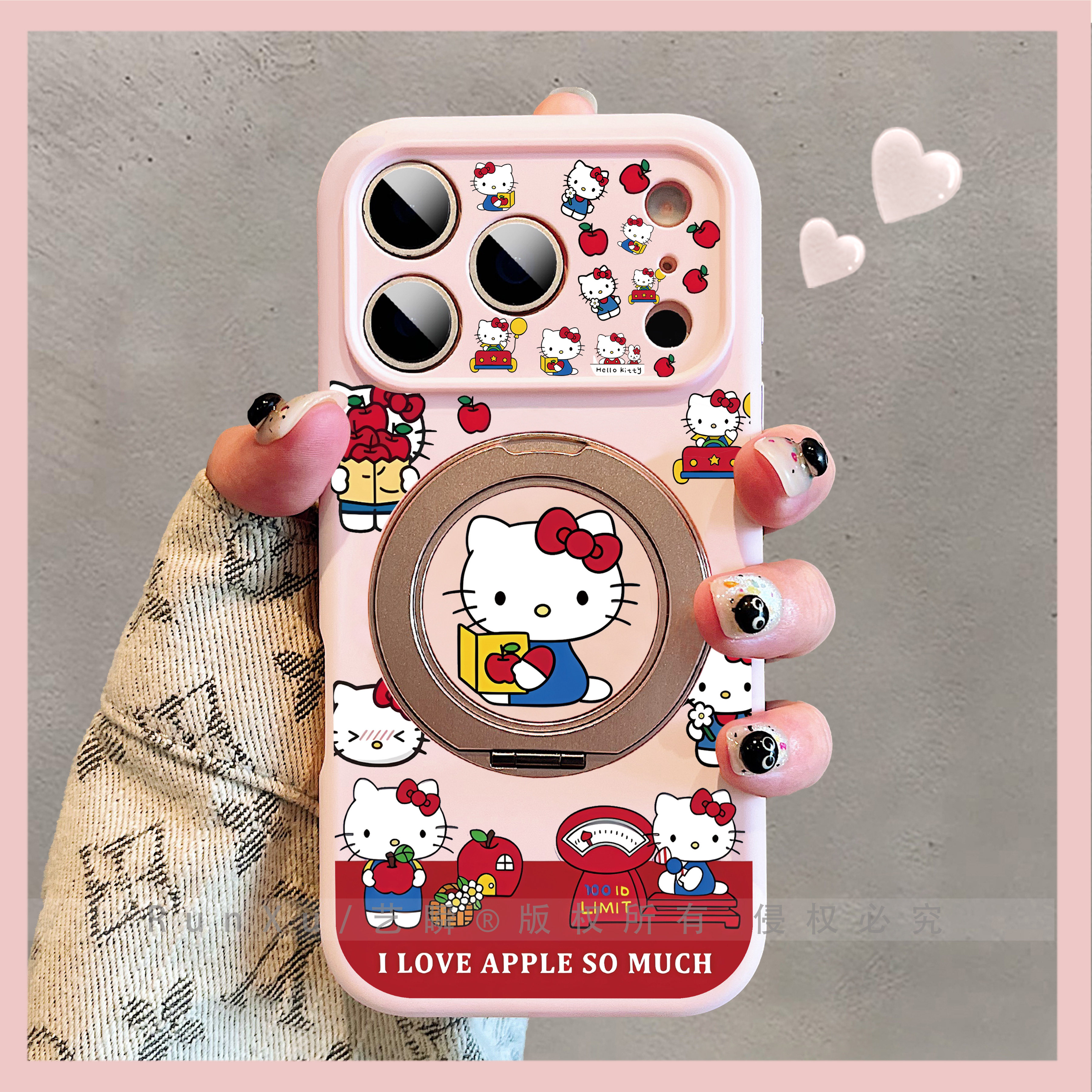 岁岁苹安·苹果聚餐凯蒂猫适用苹果17promax手机壳真液态硅胶16磁吸支点壳14新款亲肤15旋转支架全包ip保护套,3C数码配件,手机保护套/壳,淘宝优惠券,粉丝福利购,淘宝优惠卷