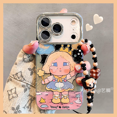 甜酷风黑色天空魔法少女哭娃适用iPhone17ProMax手机壳苹果16pro新款15全包镜头13卡通ip14plus女17Air保护套
